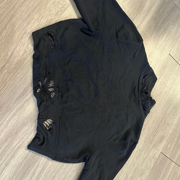 Black Embroidered Women's Sweater - Picture 3 of 5